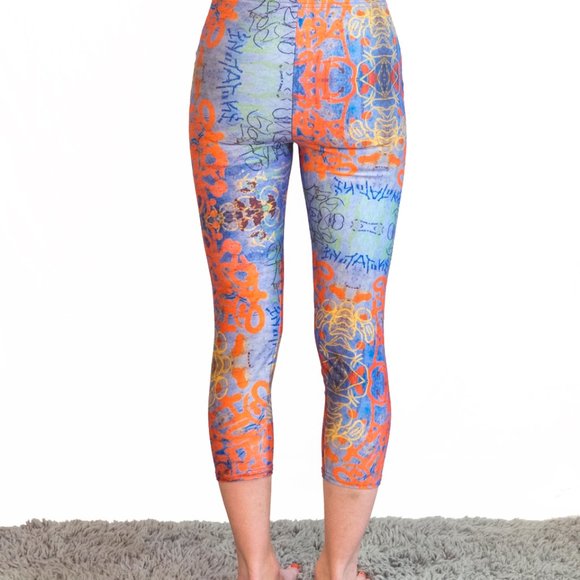 Graffiti High Rise Compression Yoga Pants Leggings Limited Edition - Picture 6 of 8